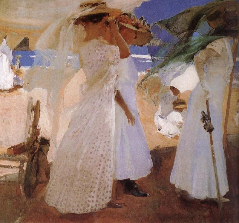 On the beach, Joaquin Sorolla